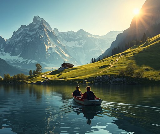 Swiss Alps and landscapes collage